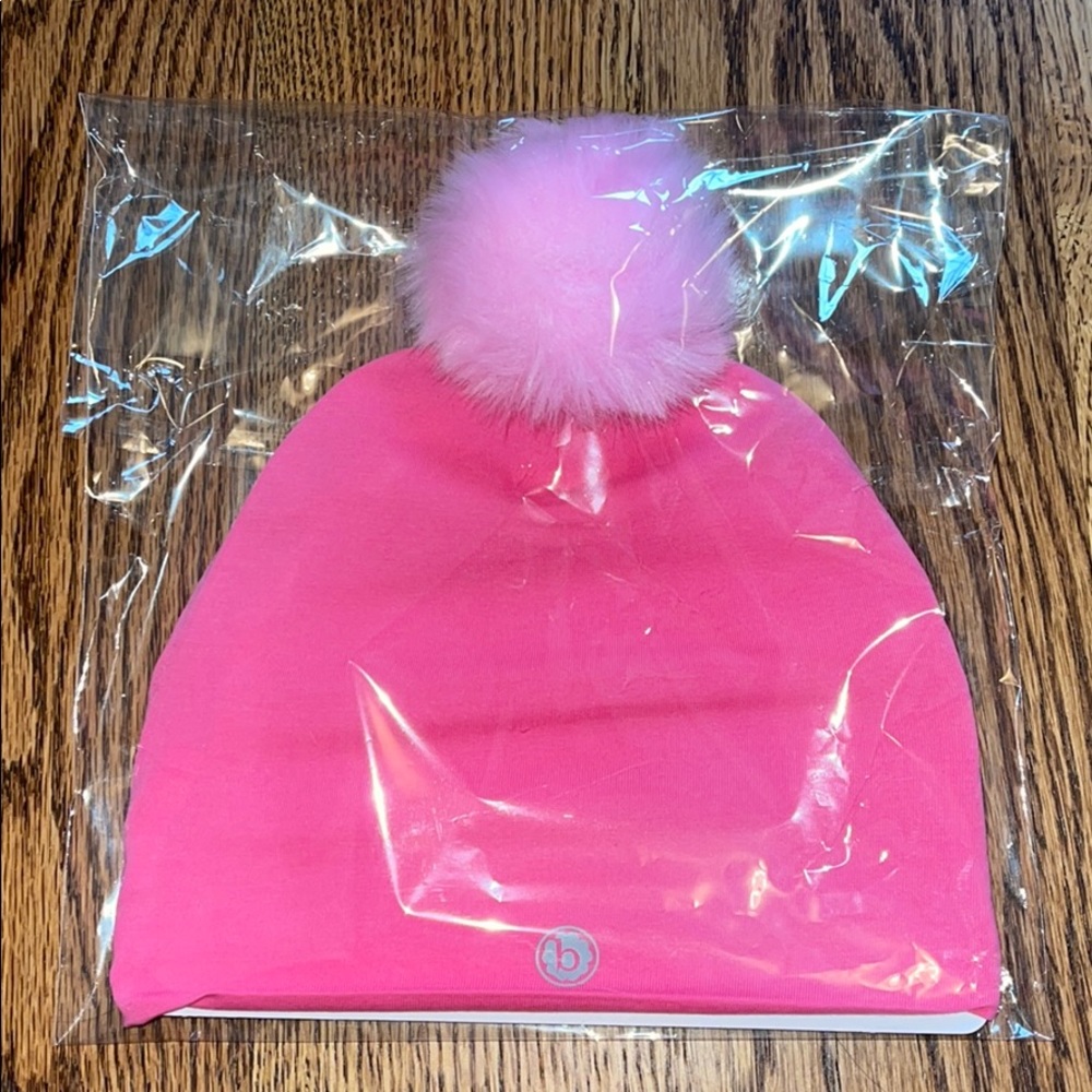 Baby Bling Rabbit Fur Pom Beanie